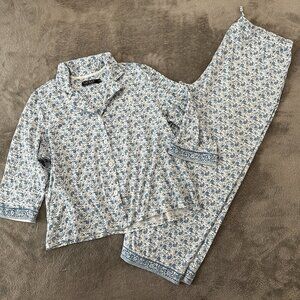 Lauren Ralph Lauren Pajamas Set Women's XL Blue Paisley Pants Shirt
